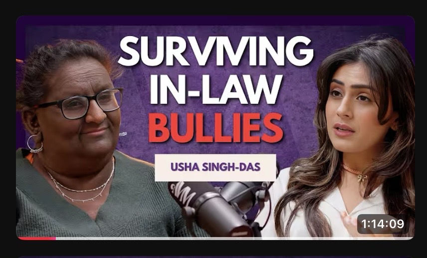 Usha Singh-Das discussing surviving in-law bullying on A Millennial Mind